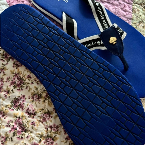 Kate Spade Royal Blue Sandals with Gold Detail - Picture 1 of 3